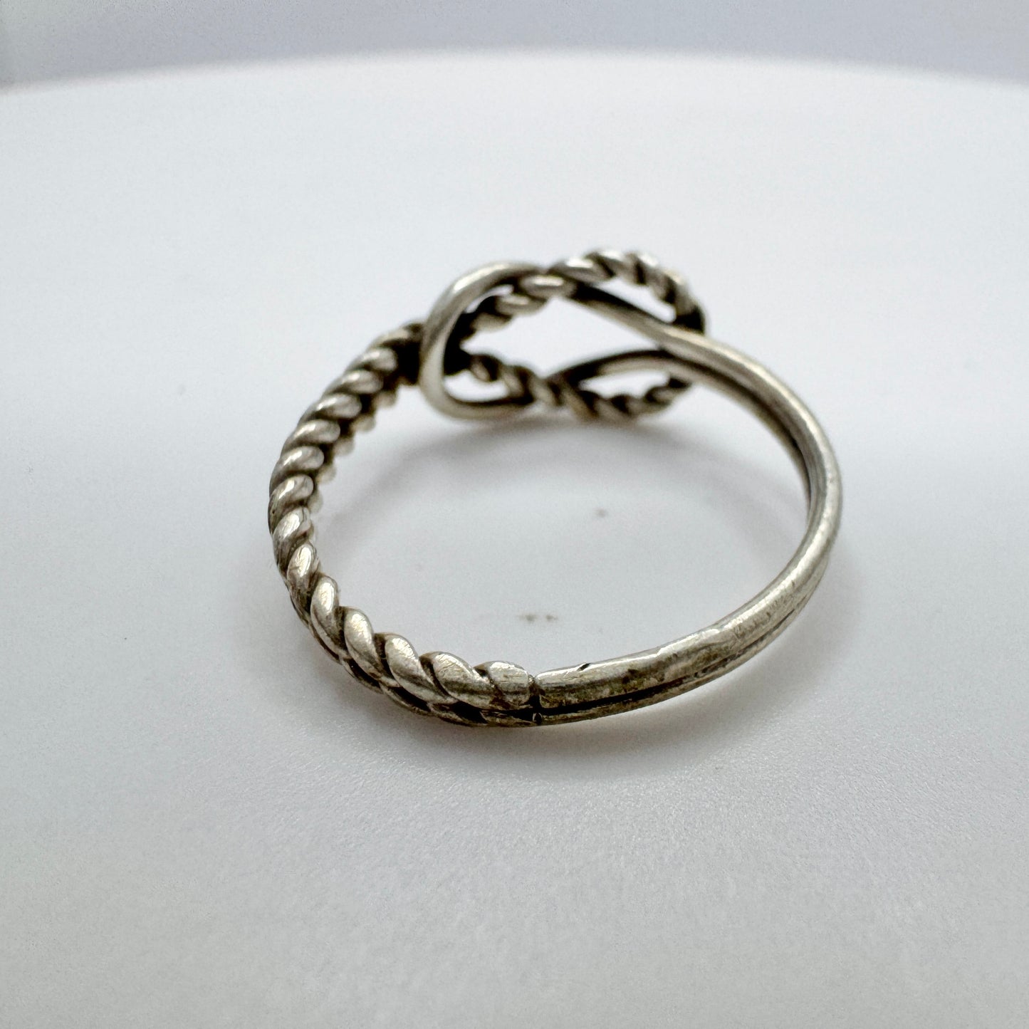 Denmark / Norway Antique Solid Silver Love Knot Ring.