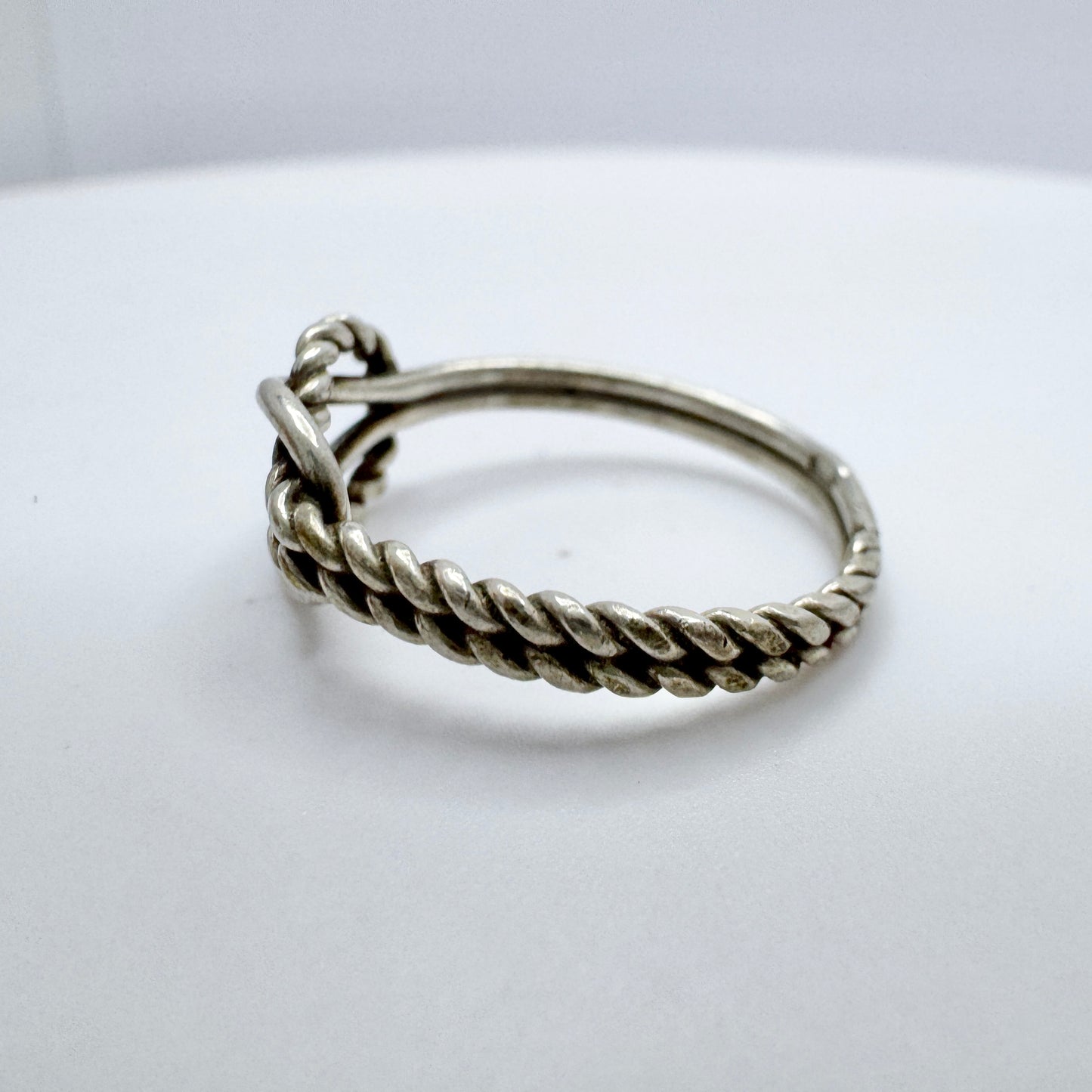 Denmark / Norway Antique Solid Silver Love Knot Ring.