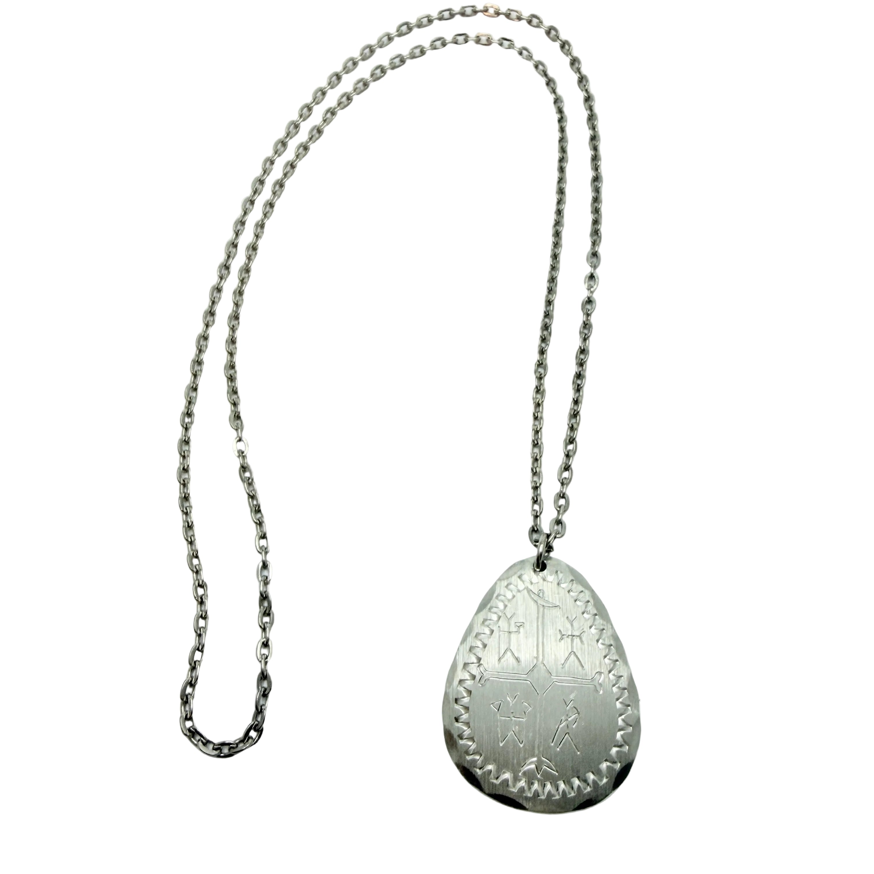 Sweden. Vintage Sami / Laplander Shaman Drum Design Pewter Pendant Nec ...