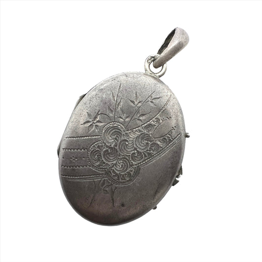 Sweden c 1910-20s. Antique Solid Silver Locket Pendant.