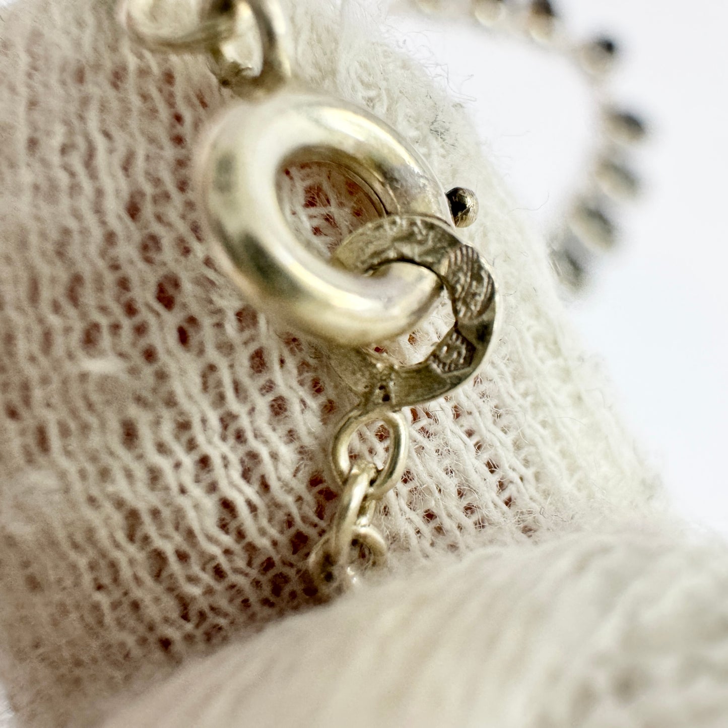 Sweden Early-Mid 1900s Vintage Solid Silver French Jet Necklace.