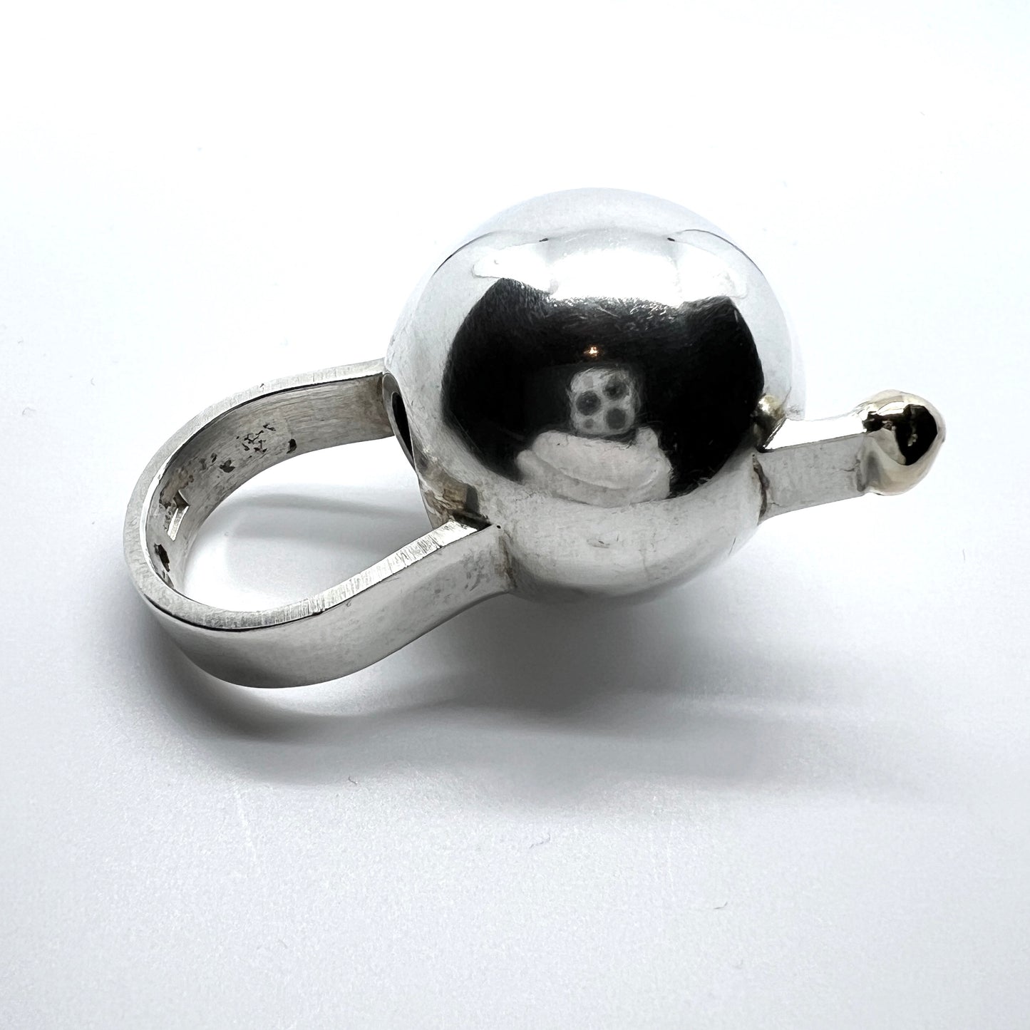 Carl Forsberg, Sweden 1974. Gigantic Vintage Sterling Silver Ring.