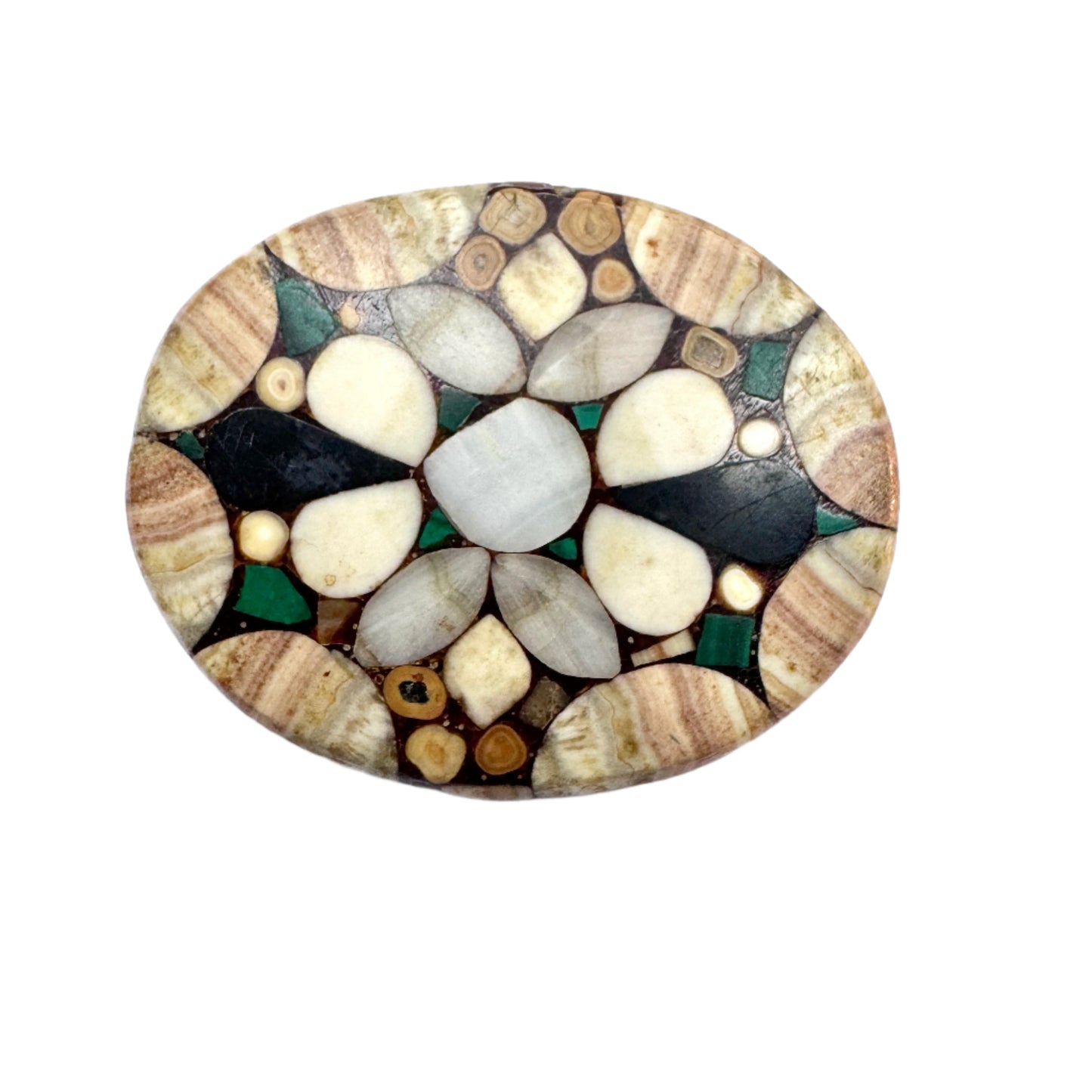 Carlsbad, Bohemia early 1900s. Pietra Dura Brooch.