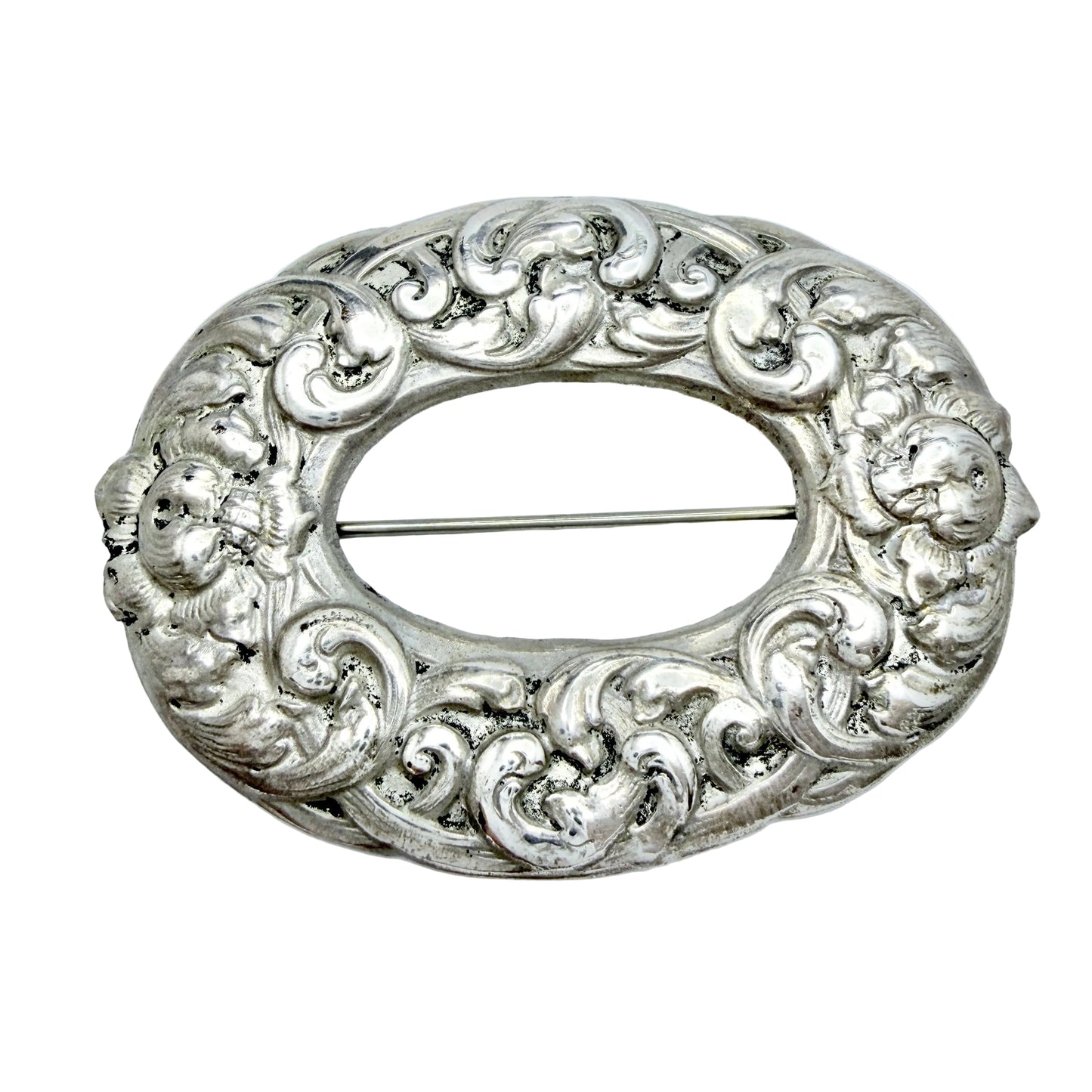 Denmark / Norway early 1900s. Large Antique Solid Silver Brooch.
