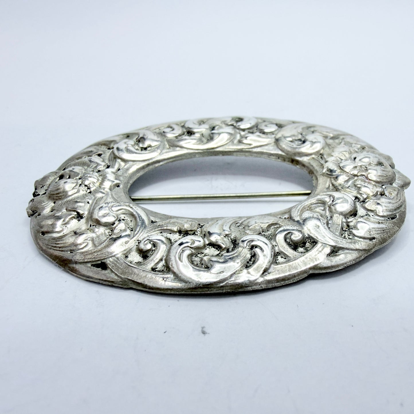 Denmark / Norway early 1900s. Large Antique Solid Silver Brooch.