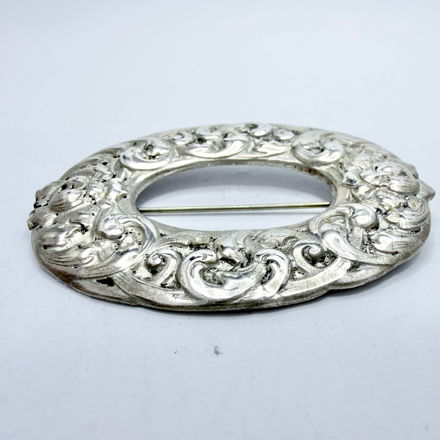 Denmark / Norway early 1900s. Large Antique Solid Silver Brooch.