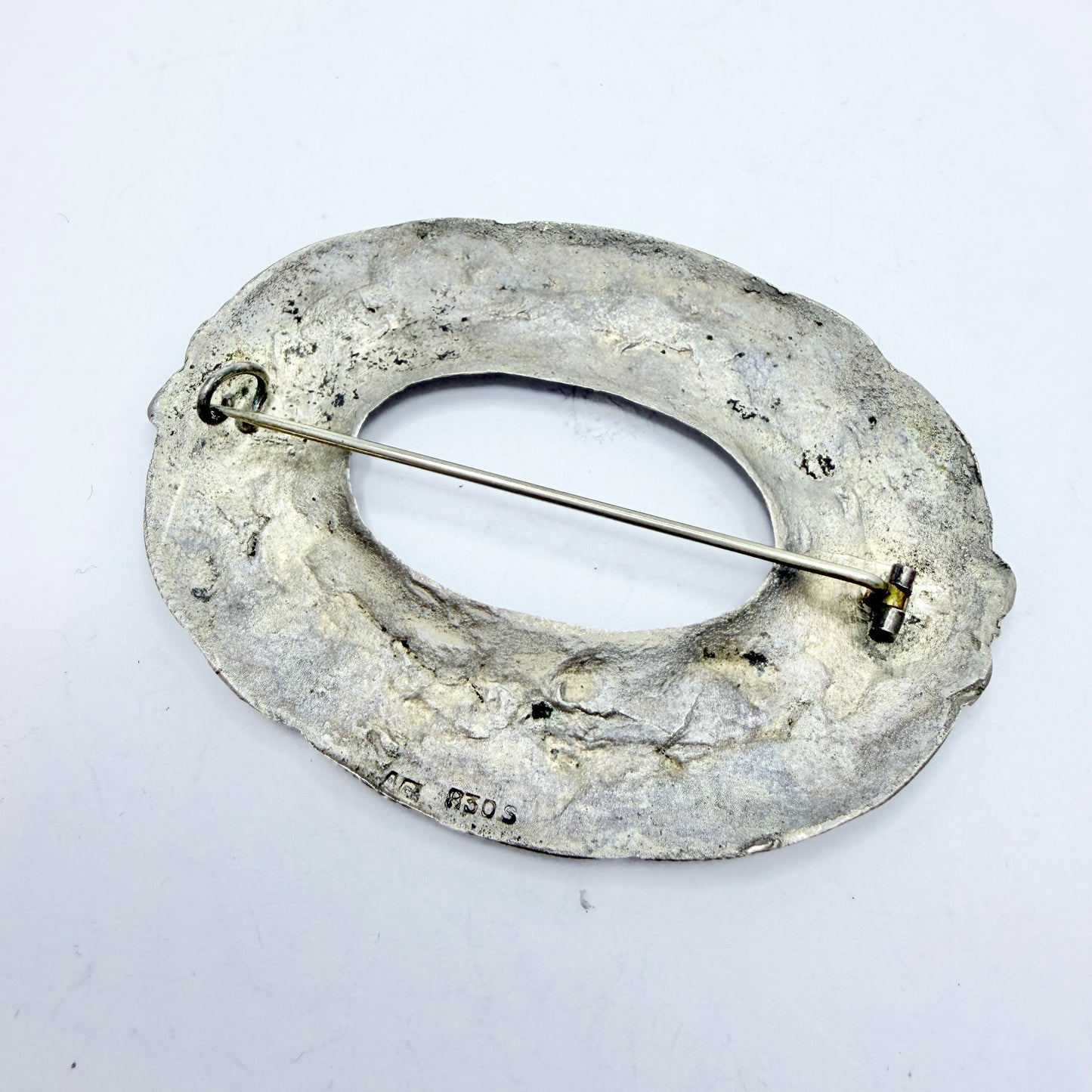 Denmark / Norway early 1900s. Large Antique Solid Silver Brooch.