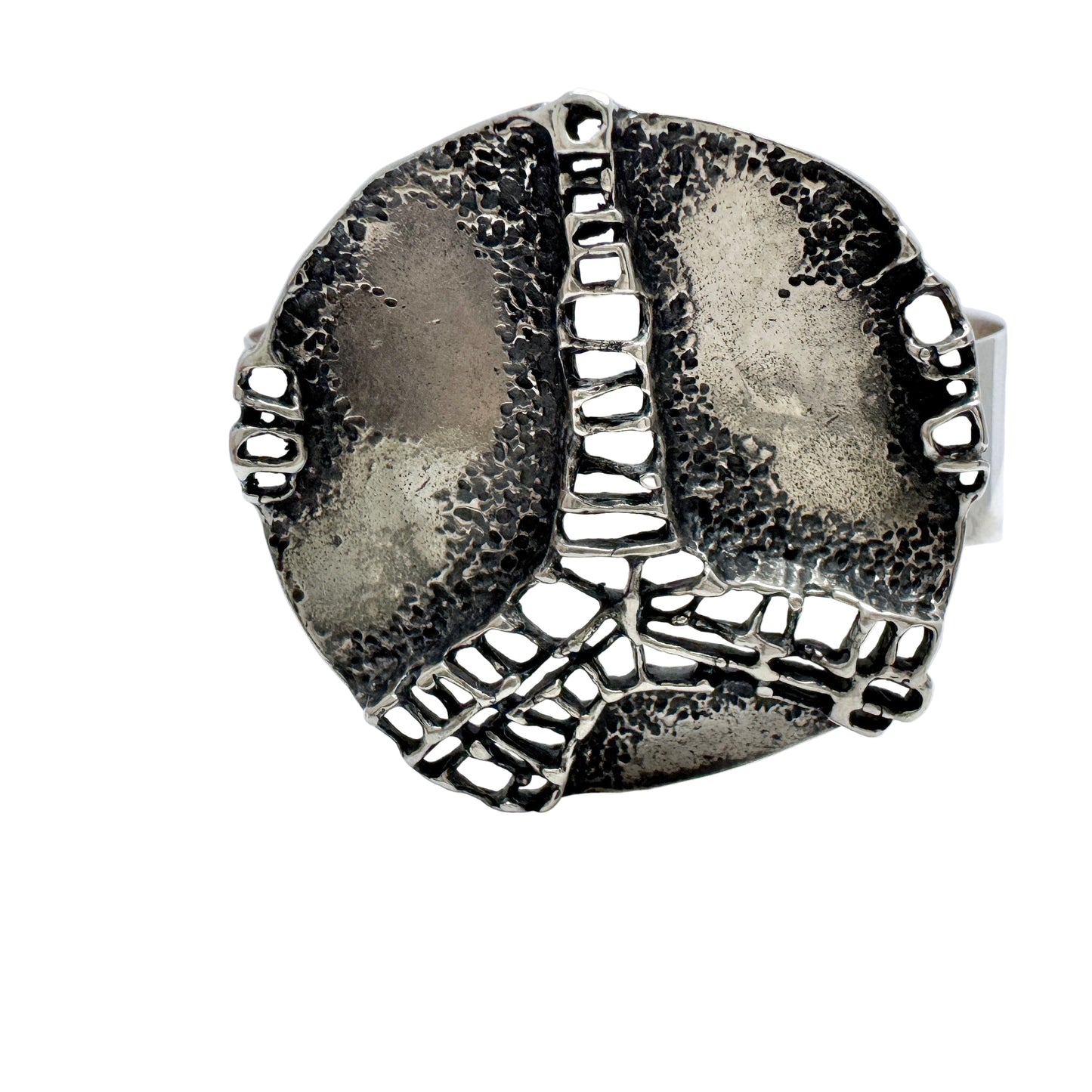 Teka Theodor Klotz, Germany ca 1970. Vintage Silver Peace Sign Hippie Bracelet.