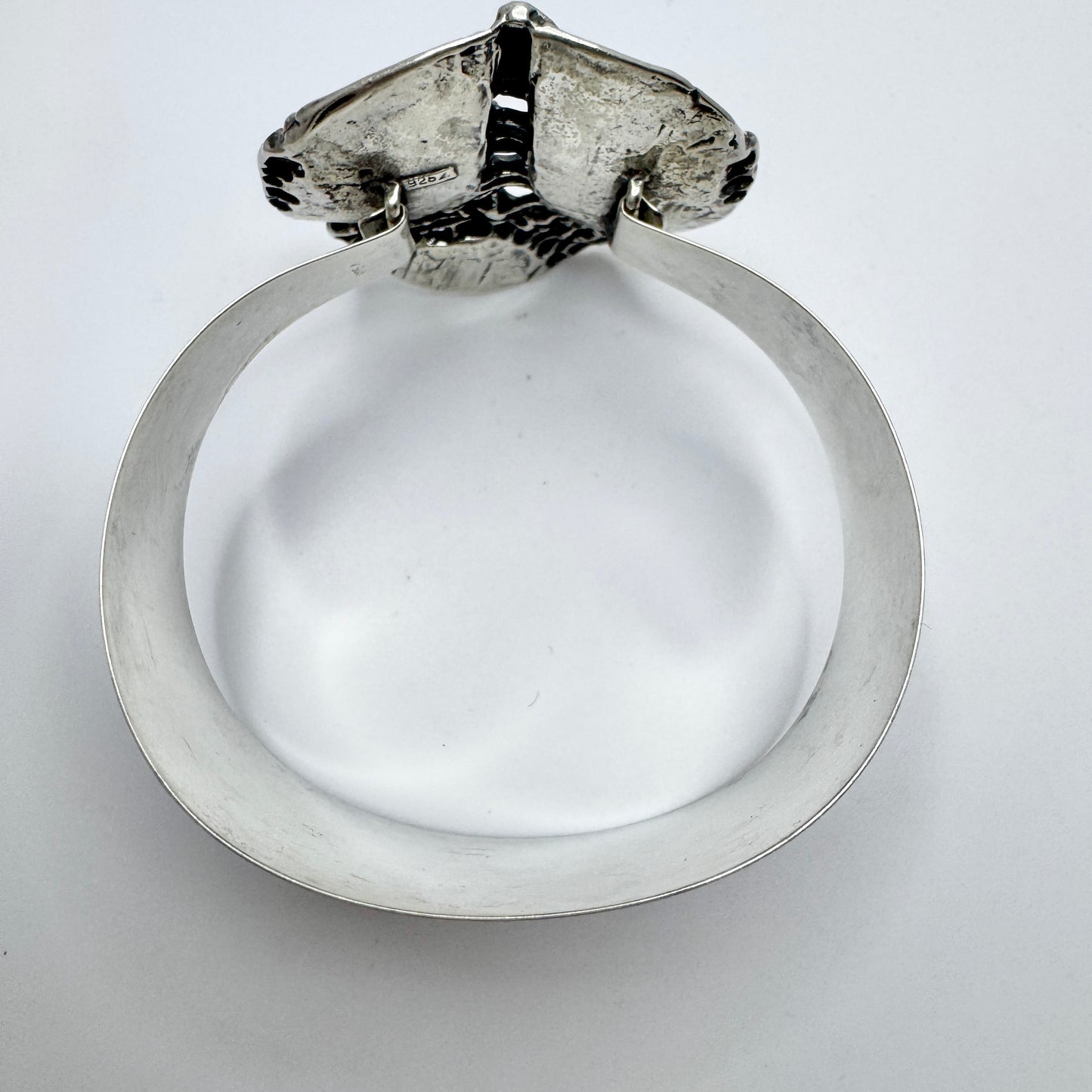 Teka Theodor Klotz, Germany ca 1970. Vintage Silver Peace Sign Hippie Bracelet.