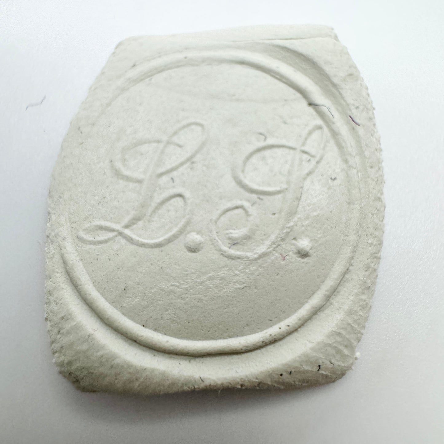 Vintage c 1930s Bakelite Wax Seal Stamp "LJ"