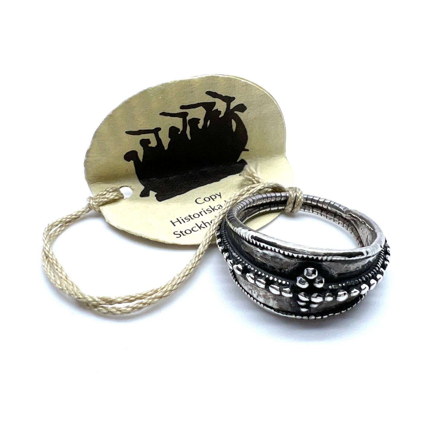 Bengt Hallberg, Sweden 1990s. Vintage Sterling Silver Viking Copy Unisex Ring.