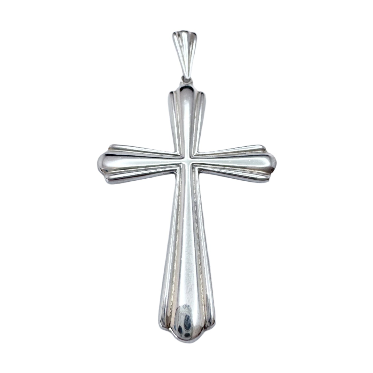 Magnus Aase, Norway ca 1930s. Large Solid Silver Cross Pendant.