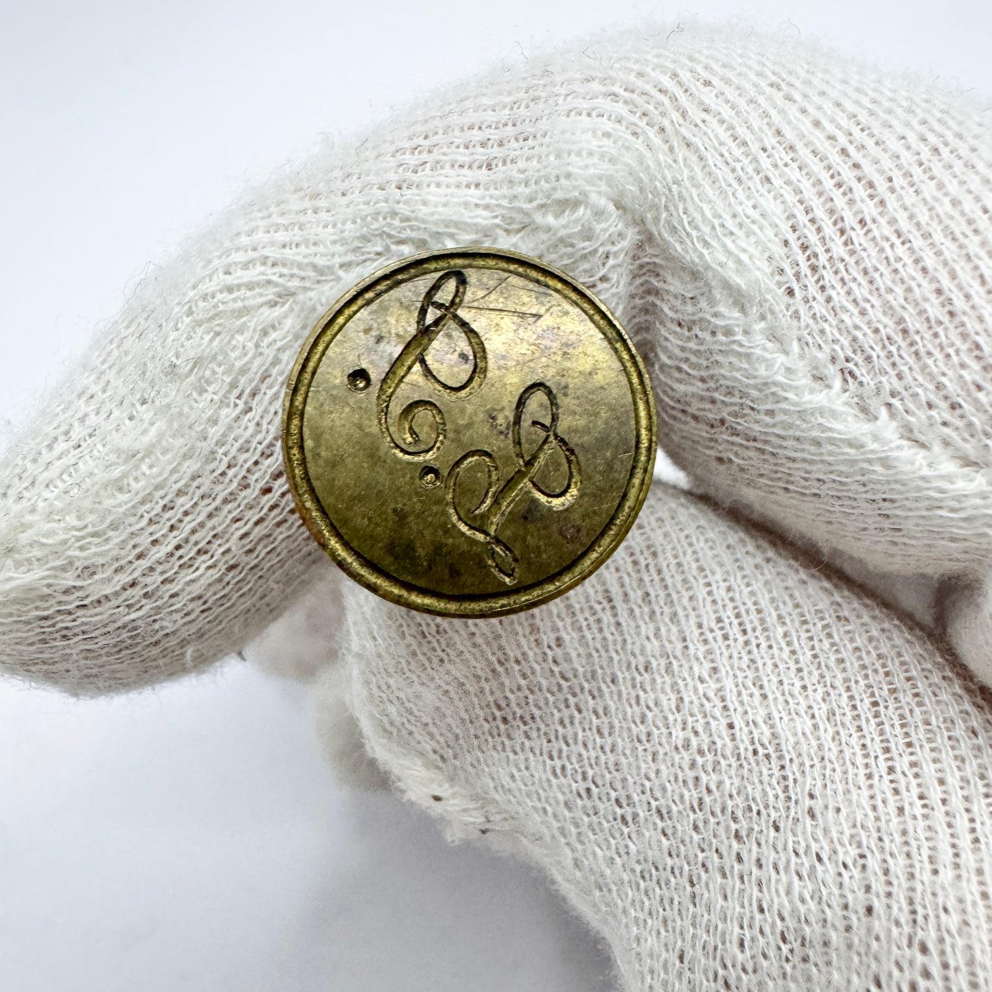 Vintage c 1930s Bakelite Wax Seal Stamp "LJ"