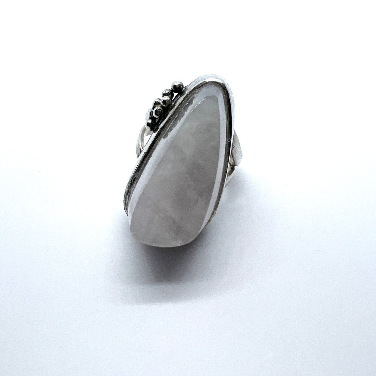 Aatos Johannes Hauli, Finland 1960-70s. Vintage Modernist Solid Silver Quartz Ring.