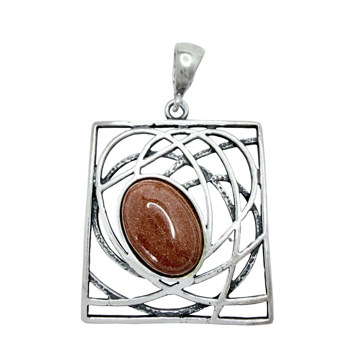 Warsaw, Poland. Vintage Sterling Silver Goldstone Pendant.