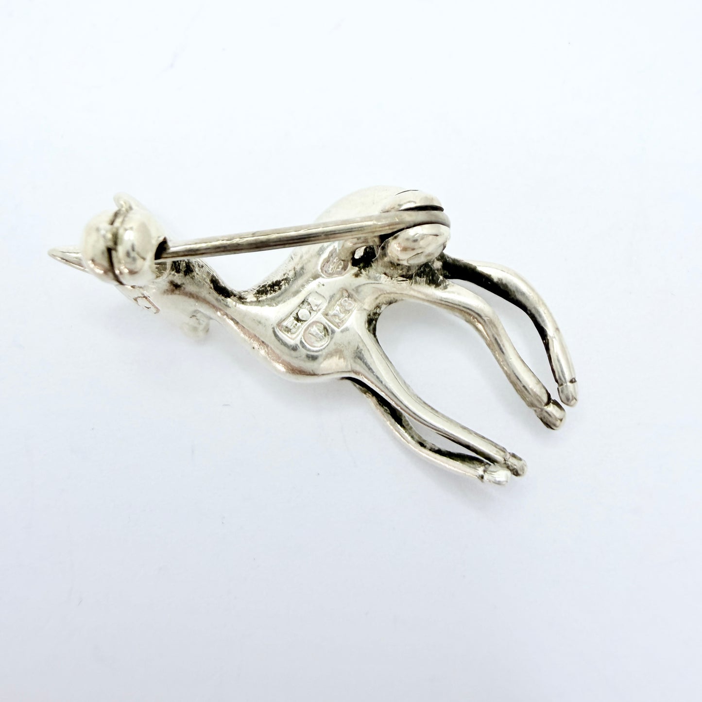 Hugo Ahlin, Sweden 1949. Vintage Solid Silver Bambi Deer Fawn Brooch.