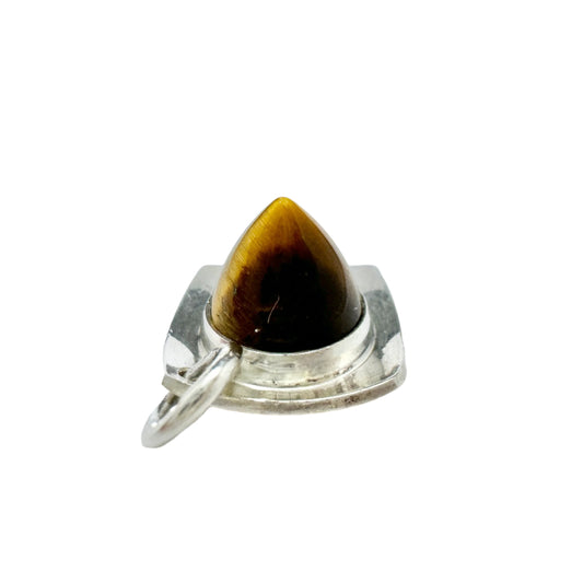 Elis Kauppi, Kupittaan Kulta Finland 1950-60s Vintage Sterling Silver Tiger's Eye Pendant.