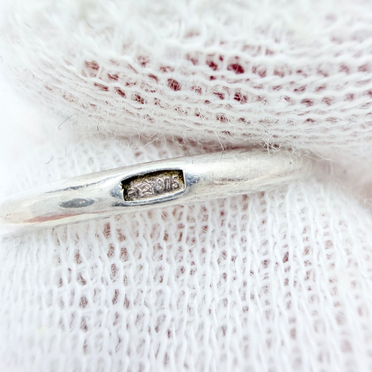 USSR, Soviet-era. Vintage Solid 875 Silver Baltic Amber Ring.