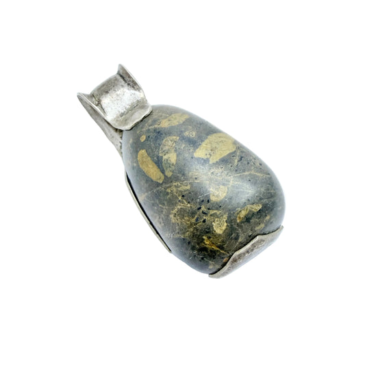 Chunky Vintage Solid Silver Hardstone Pendant