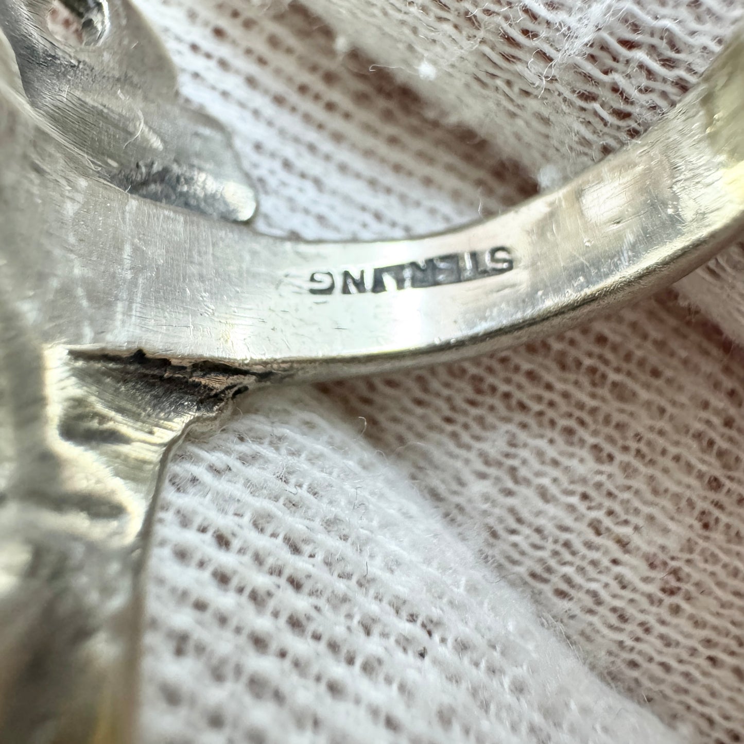 Vintage Large Sterling Silver Face Ring.