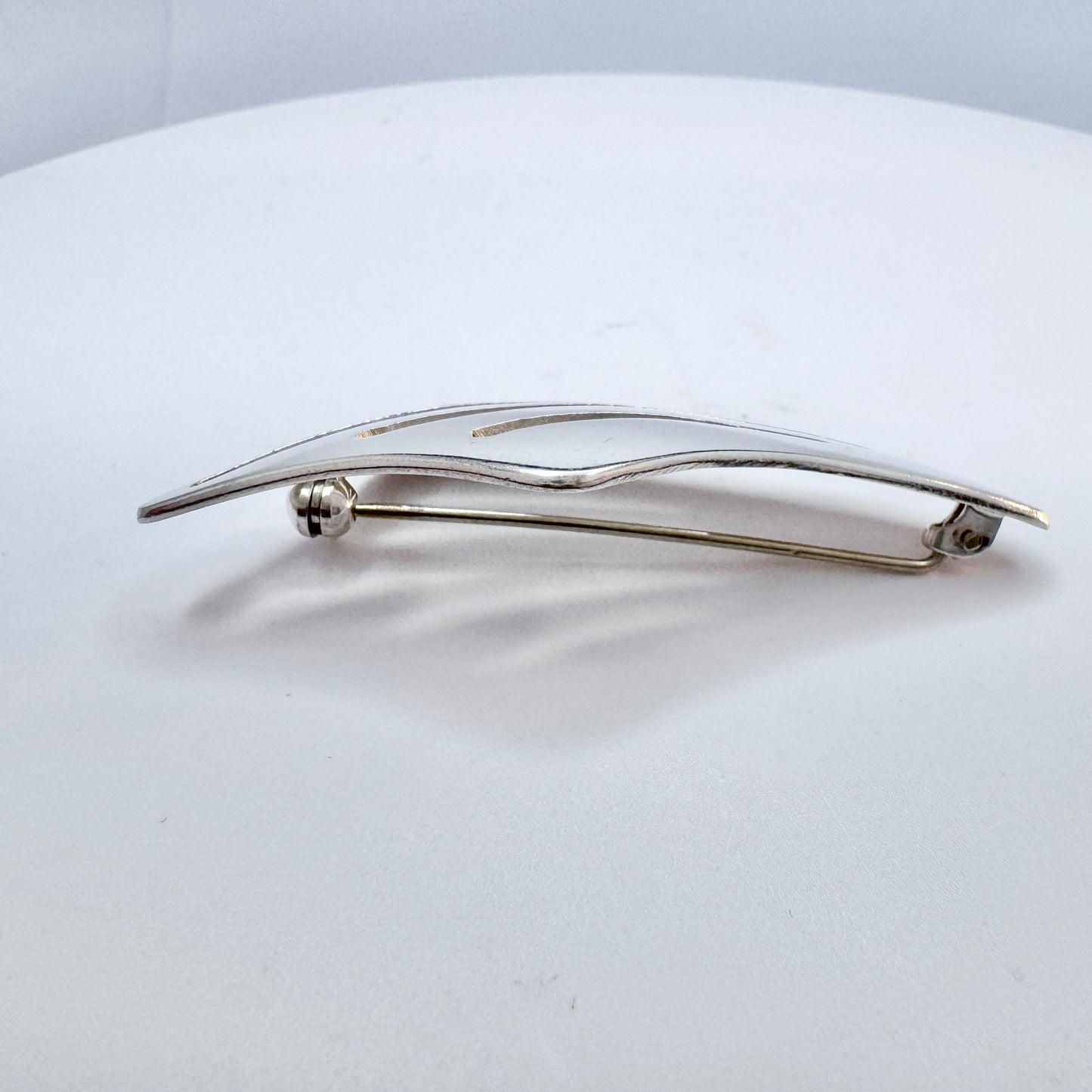 Lennart Haglund, Sweden 1955. Vintage Mid-century Modern Sterling Silver Brooch.