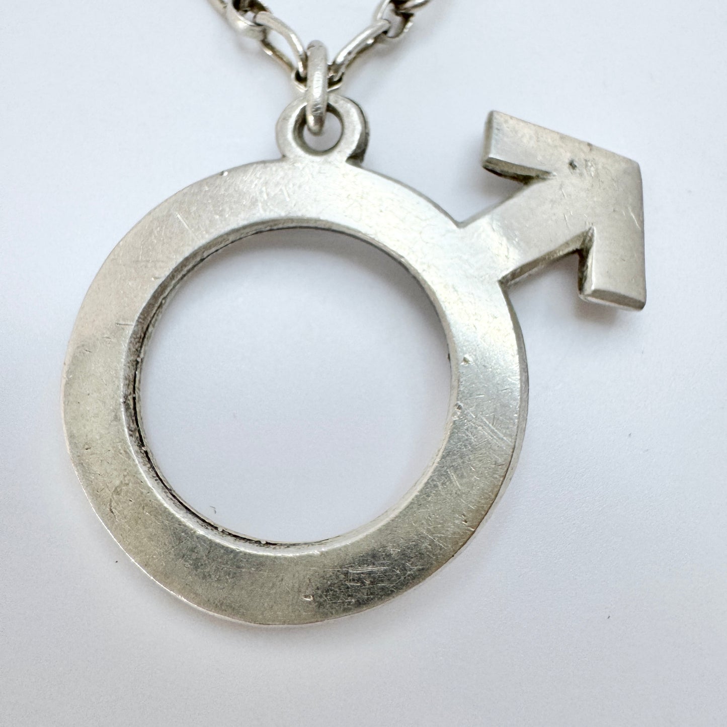 Sweden 1974. Vintage Solid Silver Mars Pendant Bracelet.