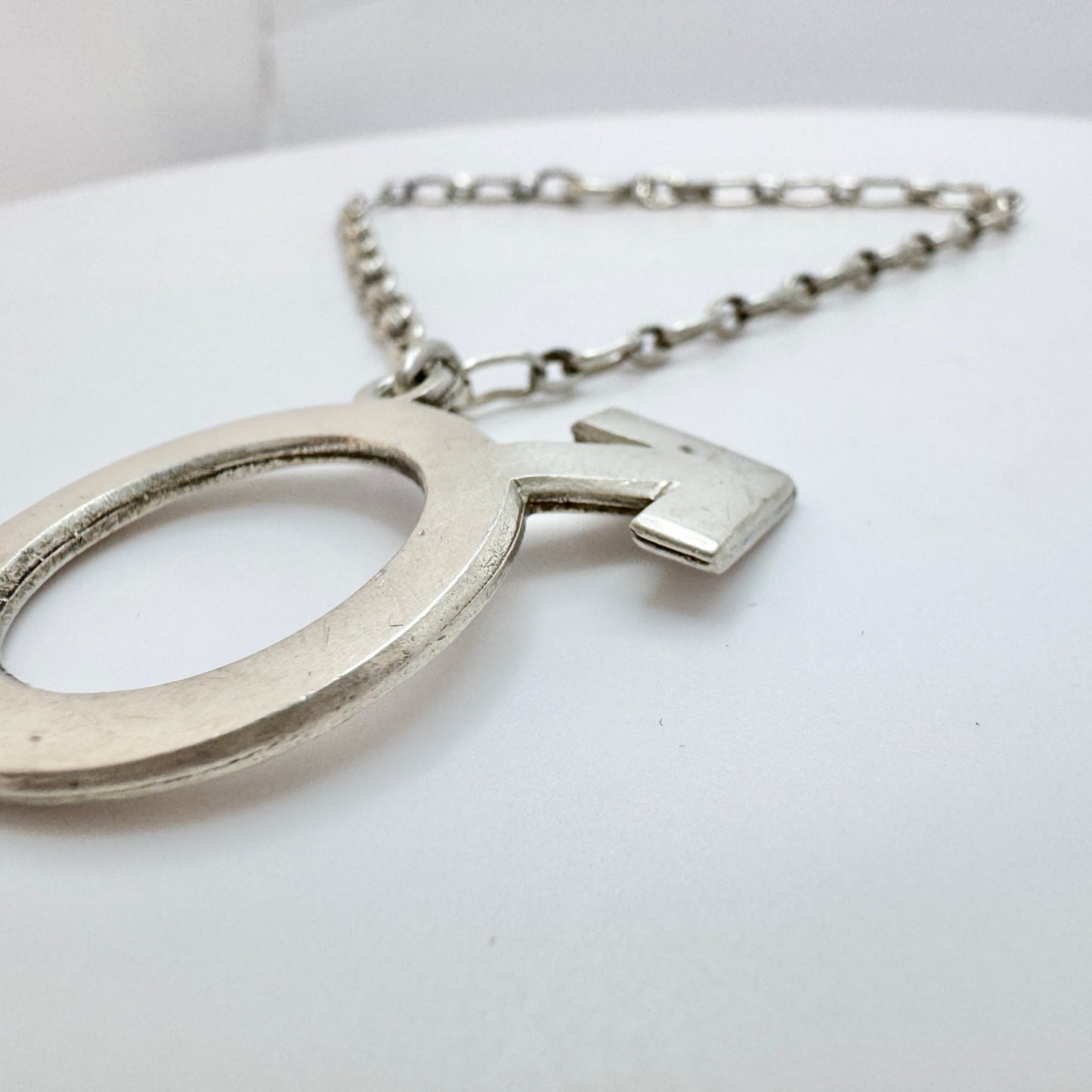 Sweden 1974. Vintage Solid Silver Mars Pendant Bracelet.