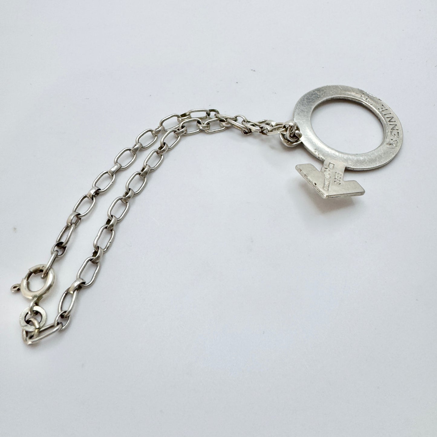 Sweden 1974. Vintage Solid Silver Mars Pendant Bracelet.