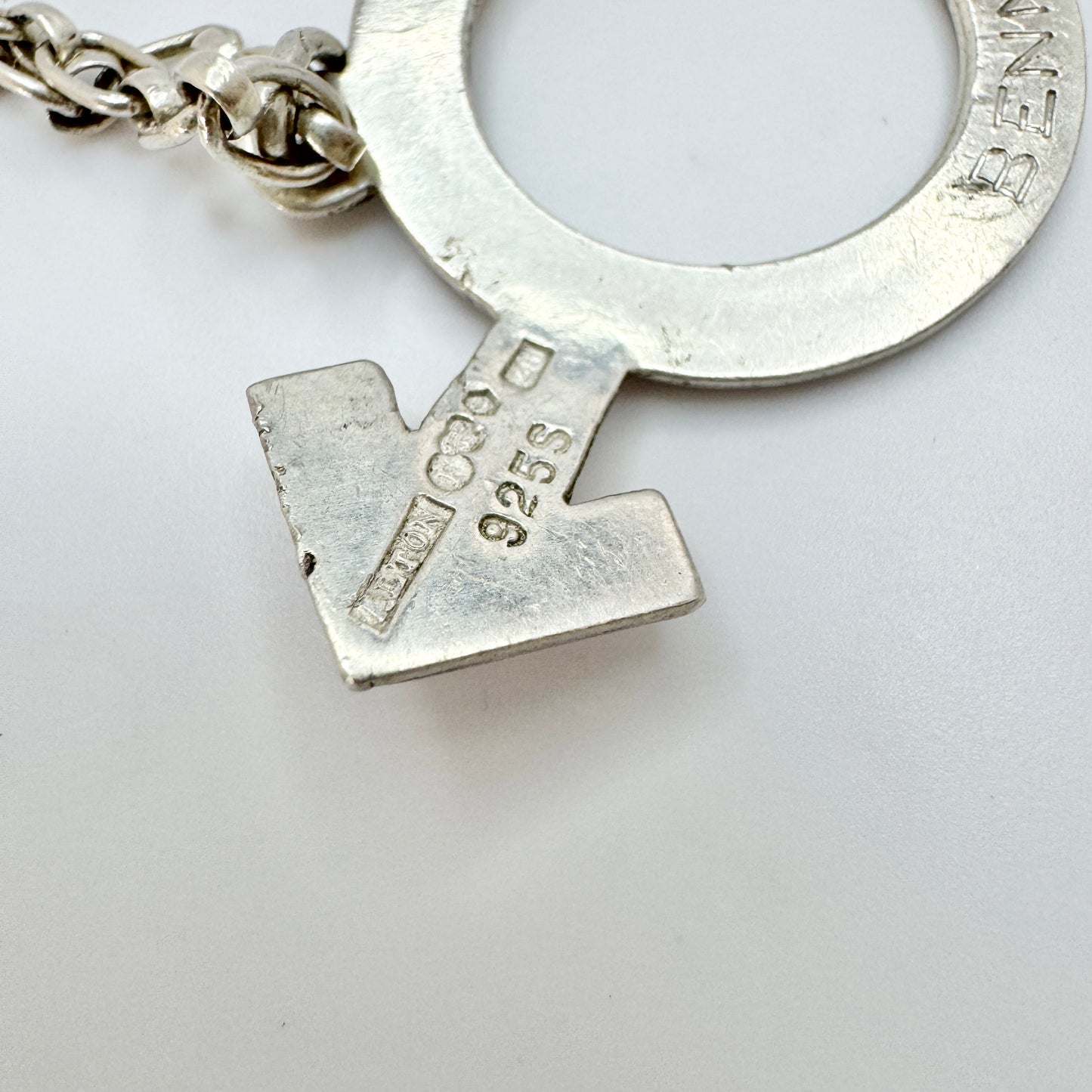 Sweden 1974. Vintage Solid Silver Mars Pendant Bracelet.