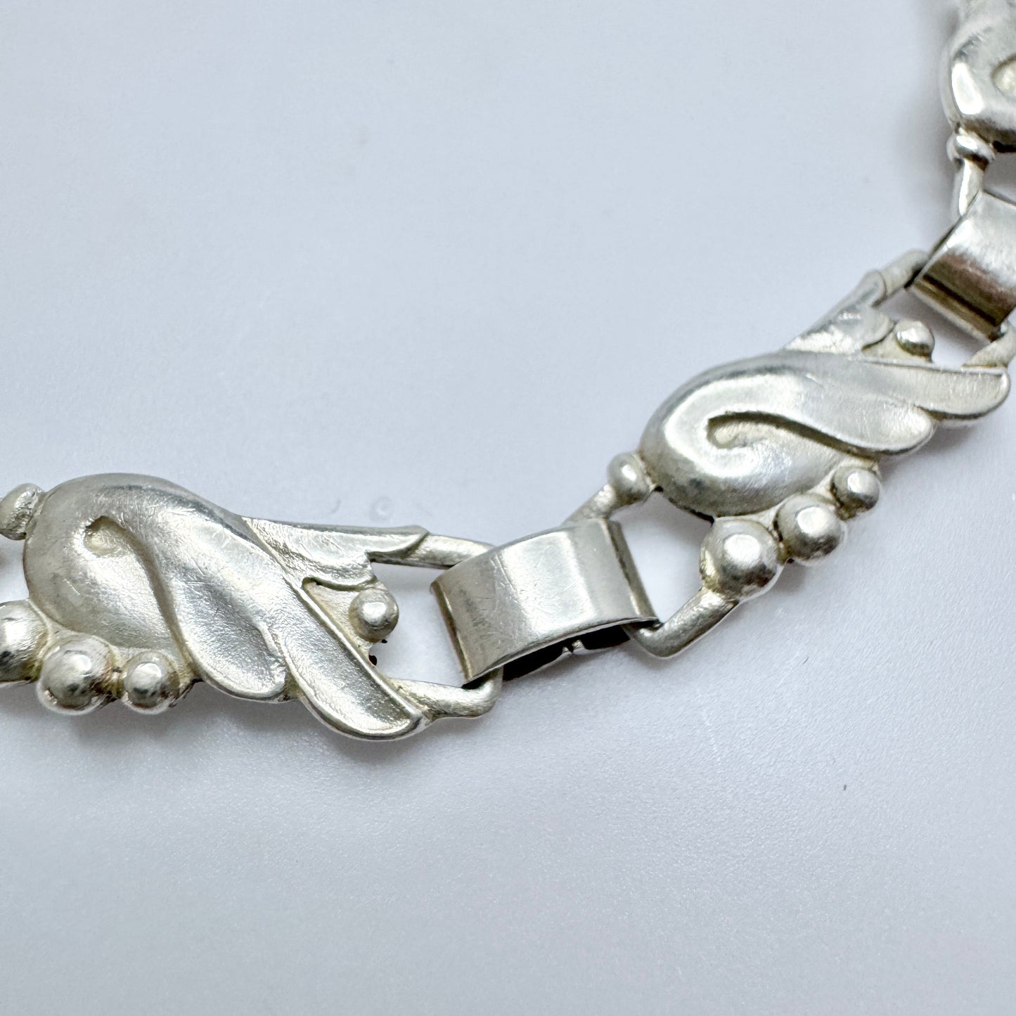 Asa-Silver H Olsson, Sweden 1949. Vintage Solid Silver Bracelet.