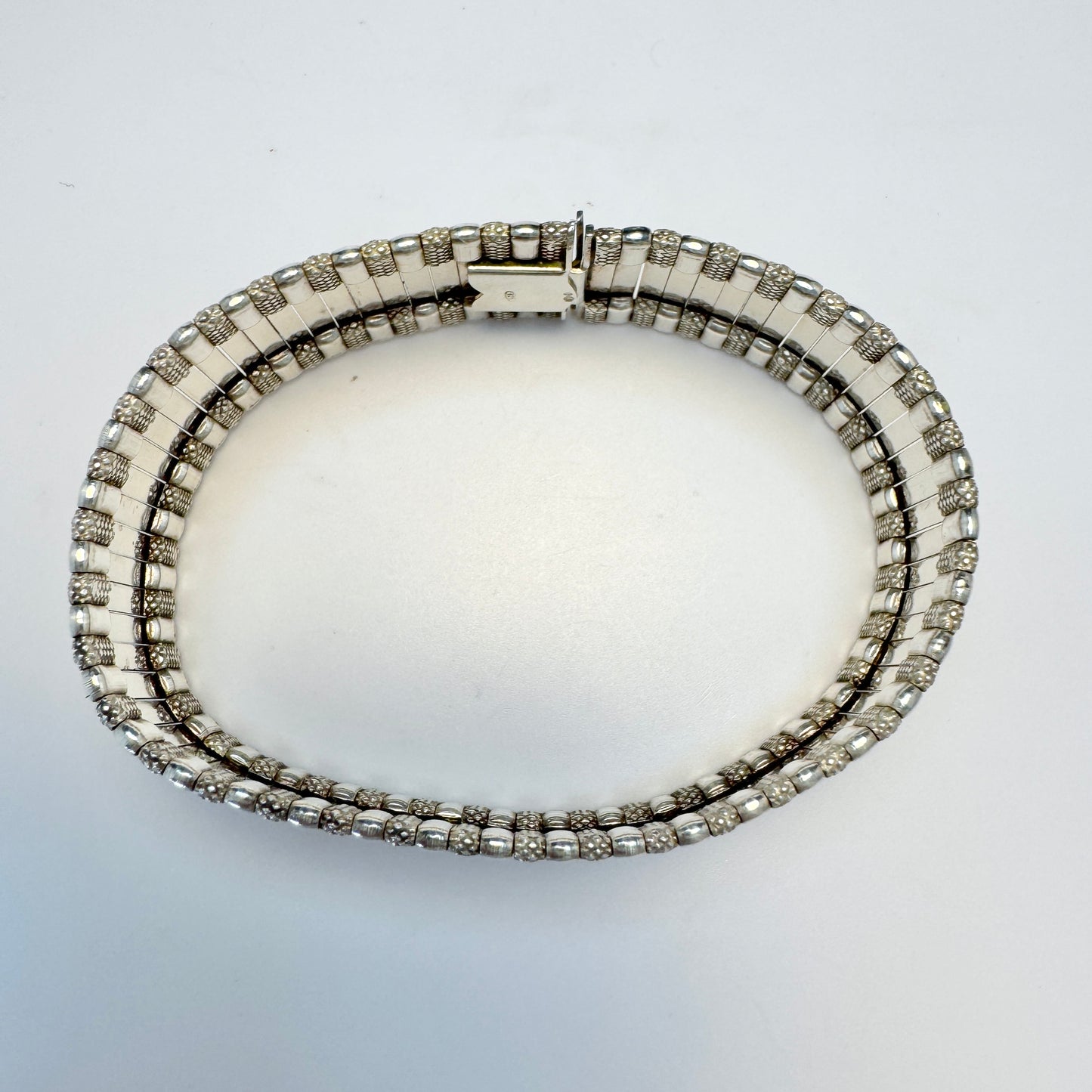 Swedish import c 1970s. Sterling Silver Bracelet. Probably Italy.