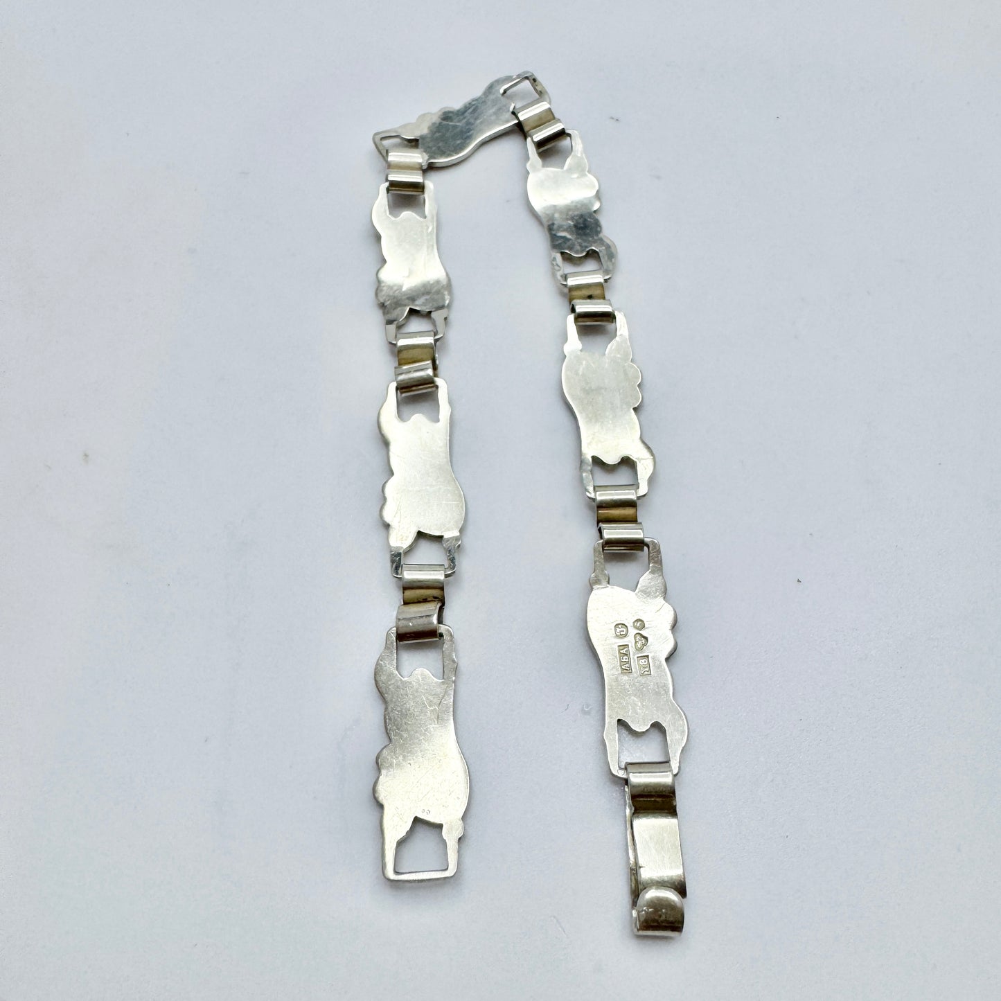 Asa-Silver H Olsson, Sweden 1949. Vintage Solid Silver Bracelet.