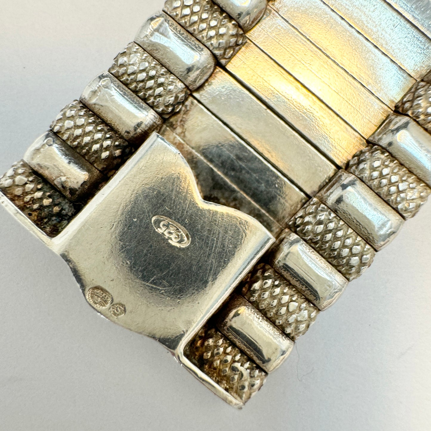 Swedish import c 1970s. Sterling Silver Bracelet. Probably Italy.