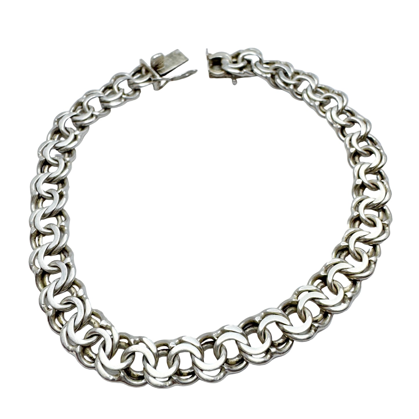 Svedboms, Sweden 1941. Rare WW2-era Solid Silver Bismark Bracelet.