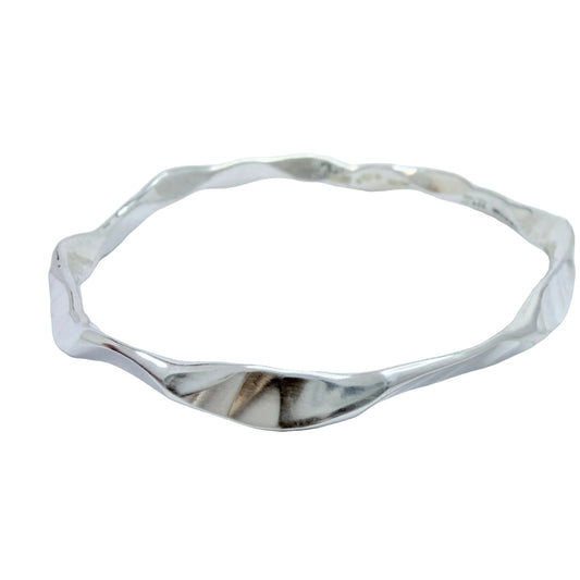 TEBON, Sweden 1986. Vintage Solid Silver Bangle Bracelet.