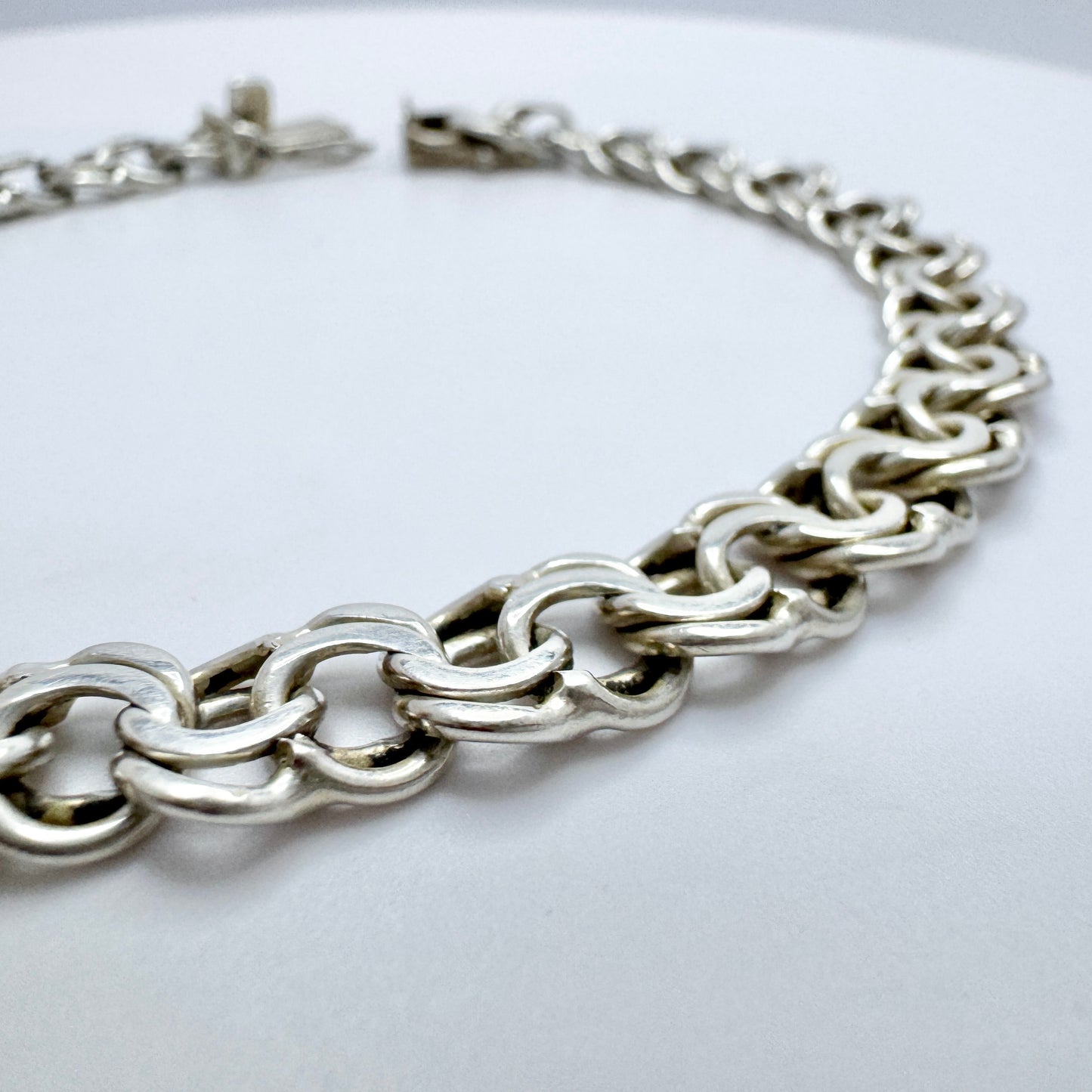 Svedboms, Sweden 1941. Rare WW2-era Solid Silver Bismark Bracelet.