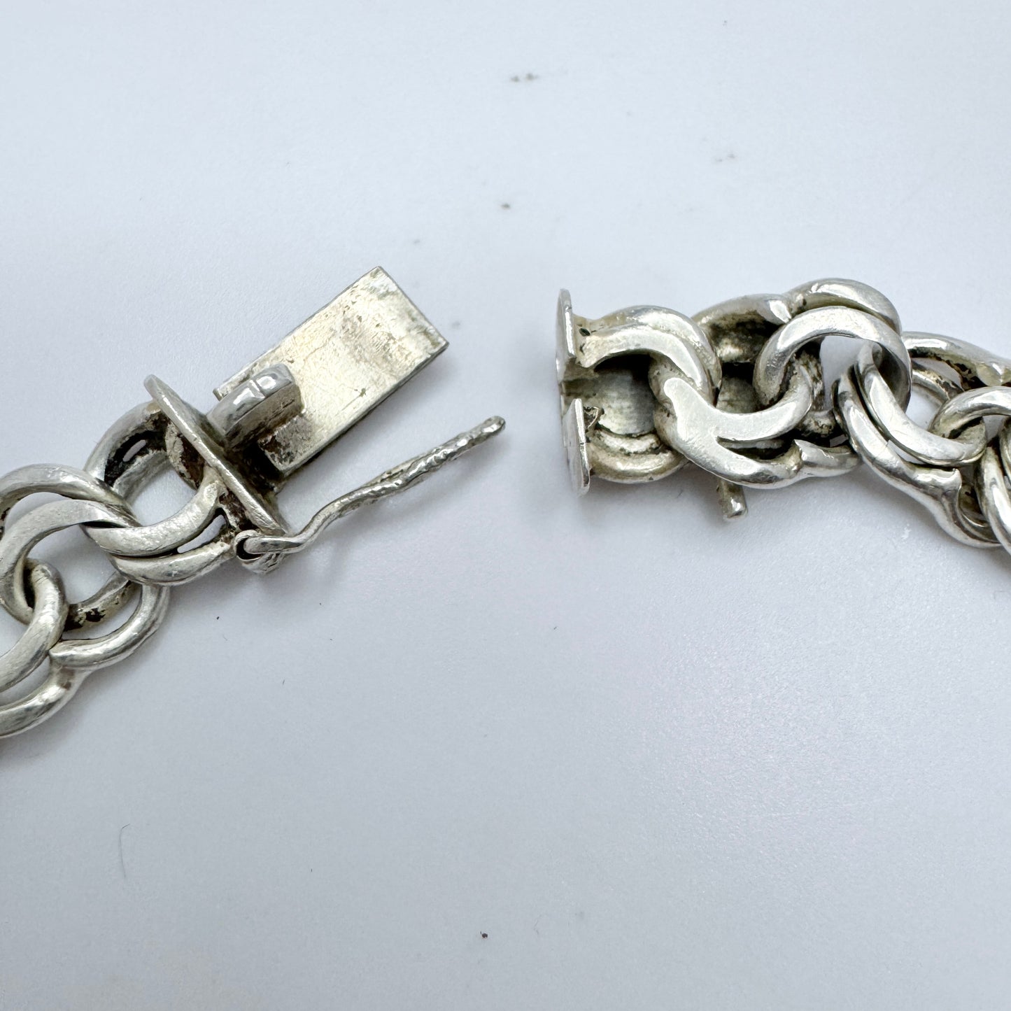 Svedboms, Sweden 1941. Rare WW2-era Solid Silver Bismark Bracelet.