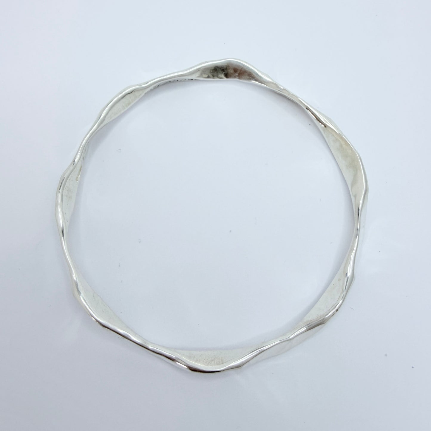 TEBON, Sweden 1986. Vintage Solid Silver Bangle Bracelet.