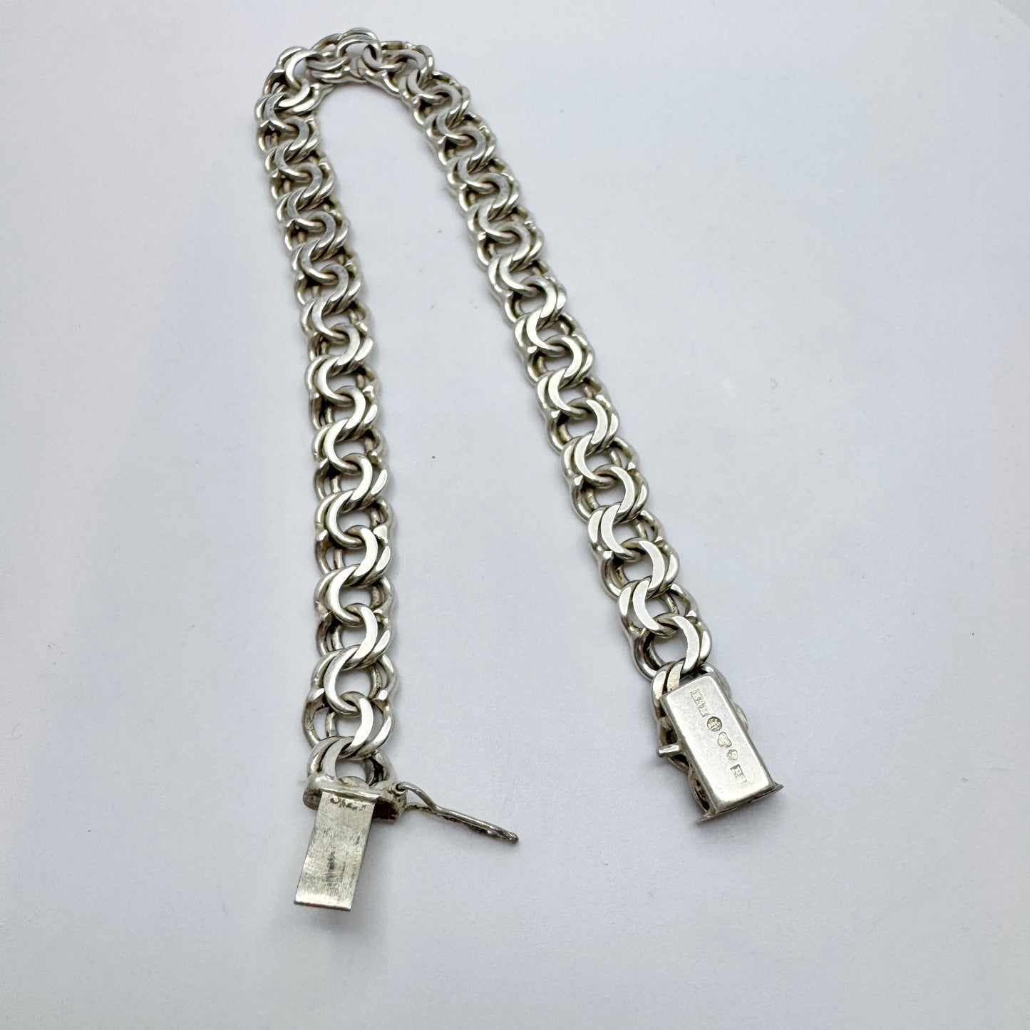 Svedboms, Sweden 1941. Rare WW2-era Solid Silver Bismark Bracelet.