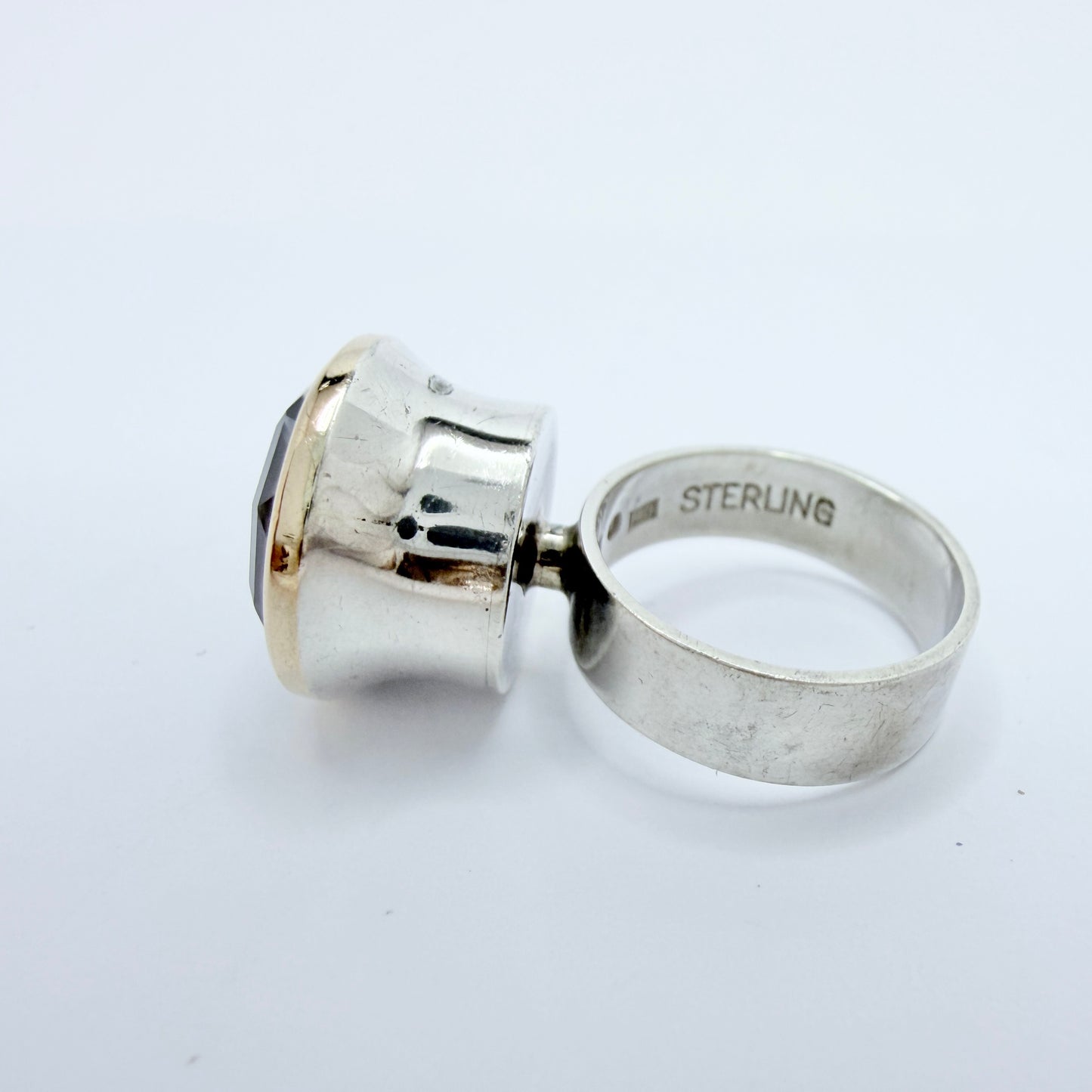 Peter Norman, Sweden 1965. Vintage Sterling Silver Rock Crystal Ring.