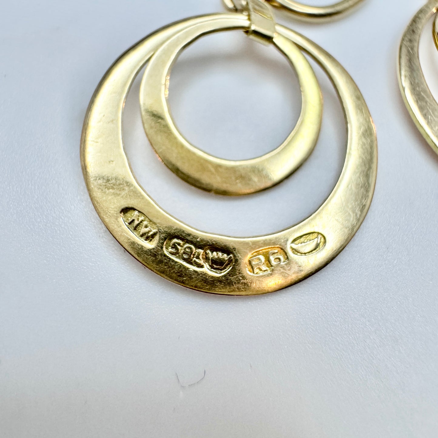 N Westerback, Finland 1946. Vintage 14k Gold Earrings