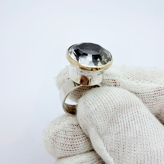 Peter Norman, Sweden 1965. Vintage Sterling Silver Rock Crystal Ring.
