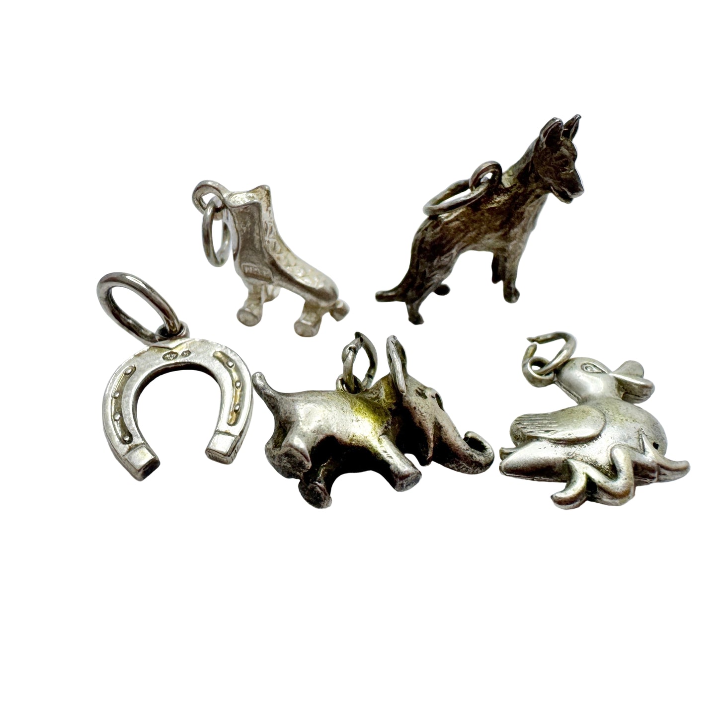 Denmark / Sweden 1950-60s. Solid Silver Charms
