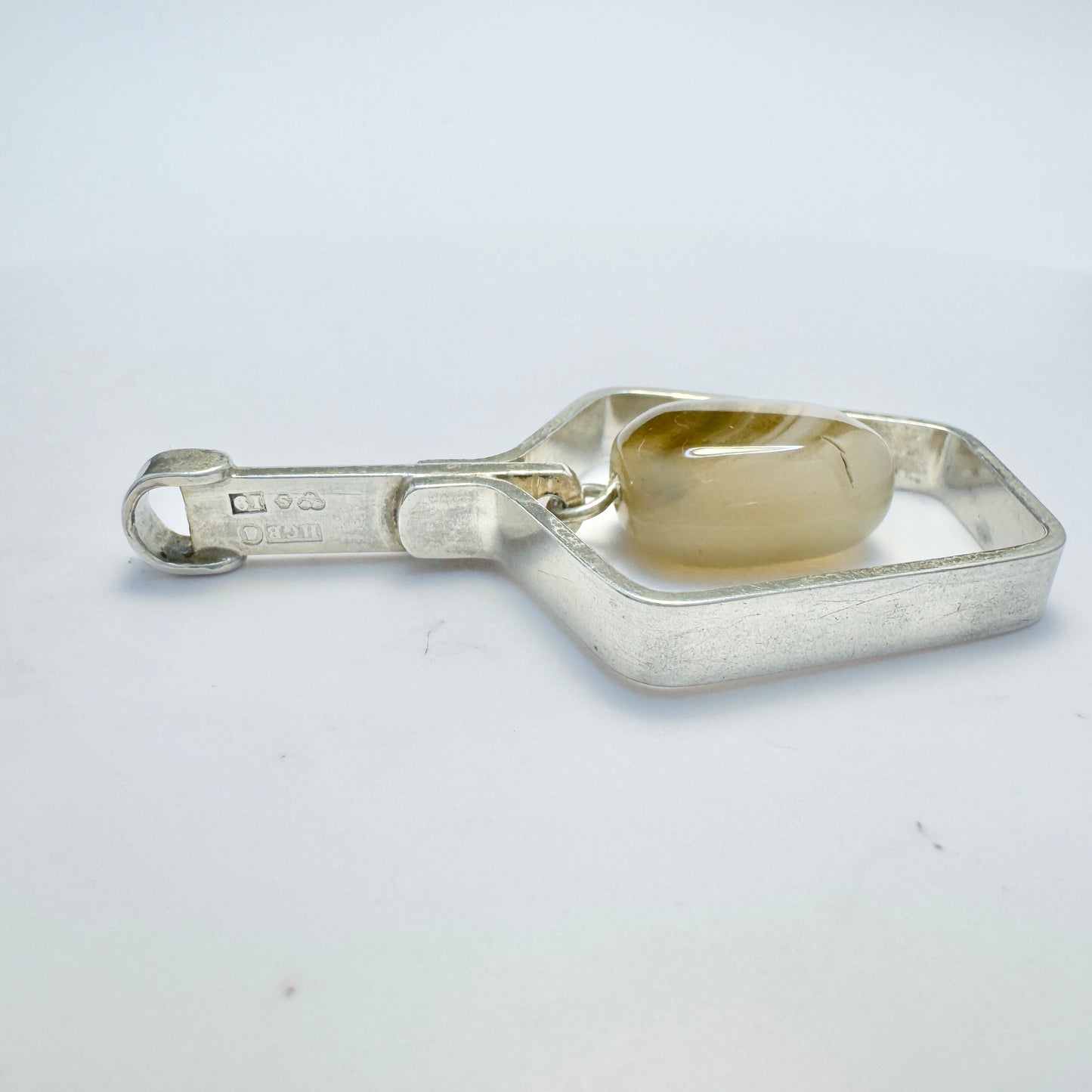 Hedbergs, Sweden 1959. Vintage Sterling Silver Quartz Pendant.