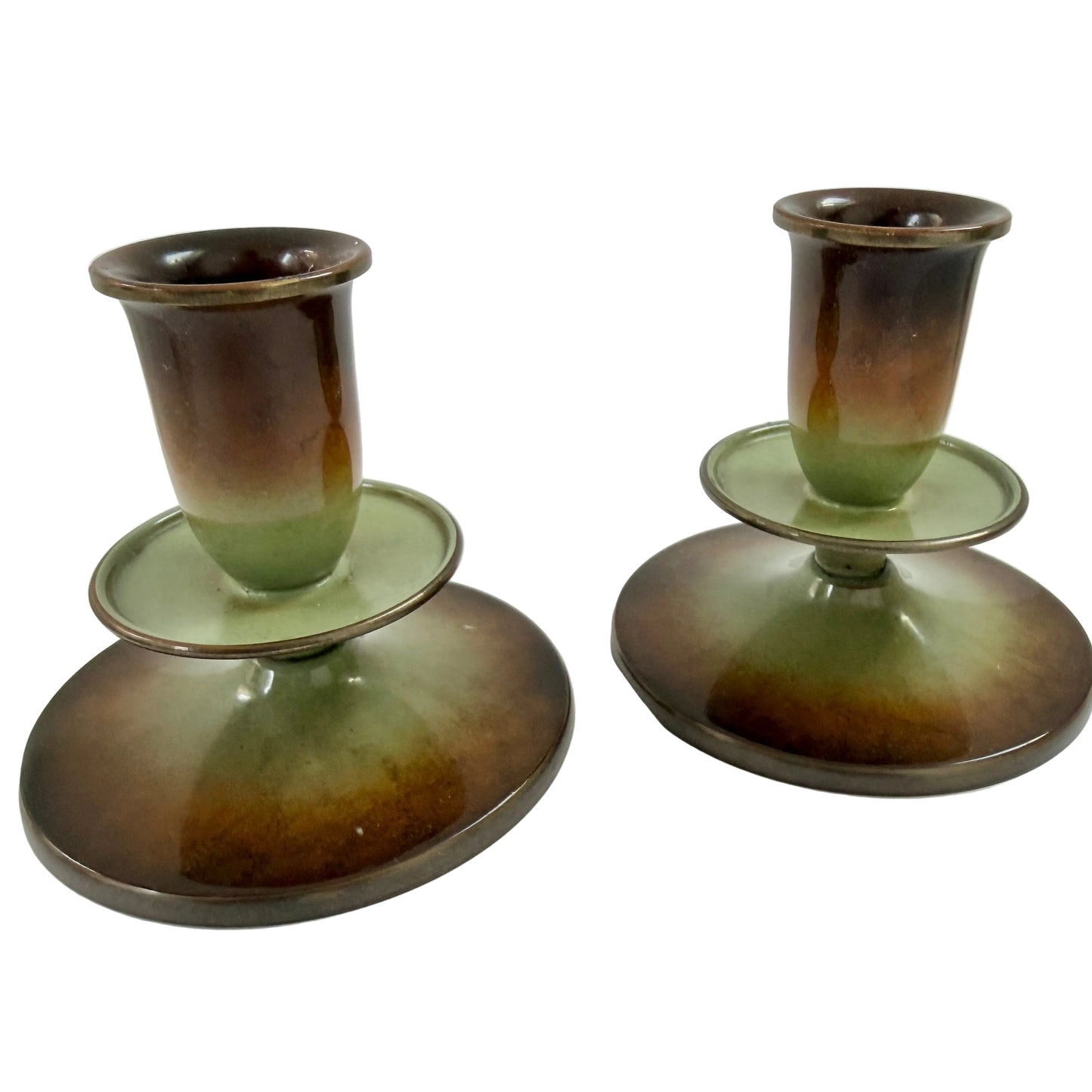 Modern Metallkonst, Stockholm c 1930s. Vintage Bronze Candlesticks.