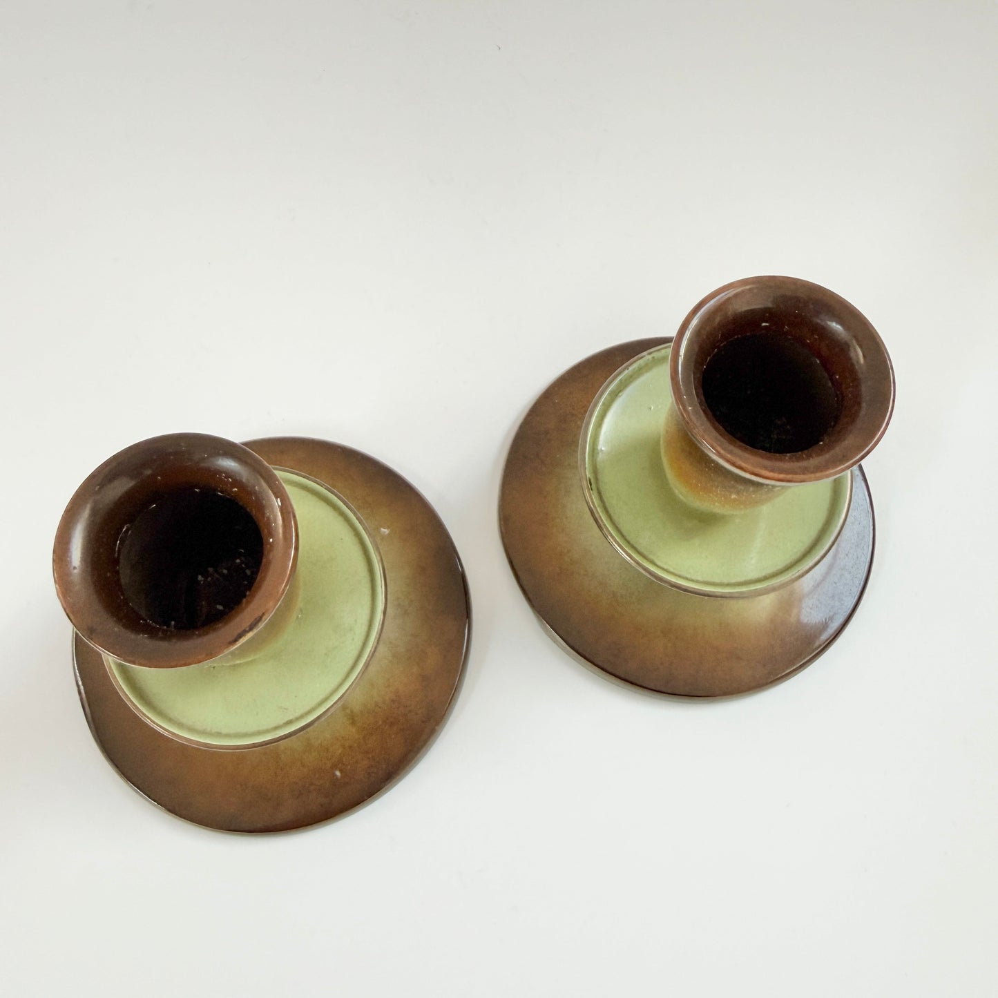 Modern Metallkonst, Stockholm c 1930s. Vintage Bronze Candlesticks.