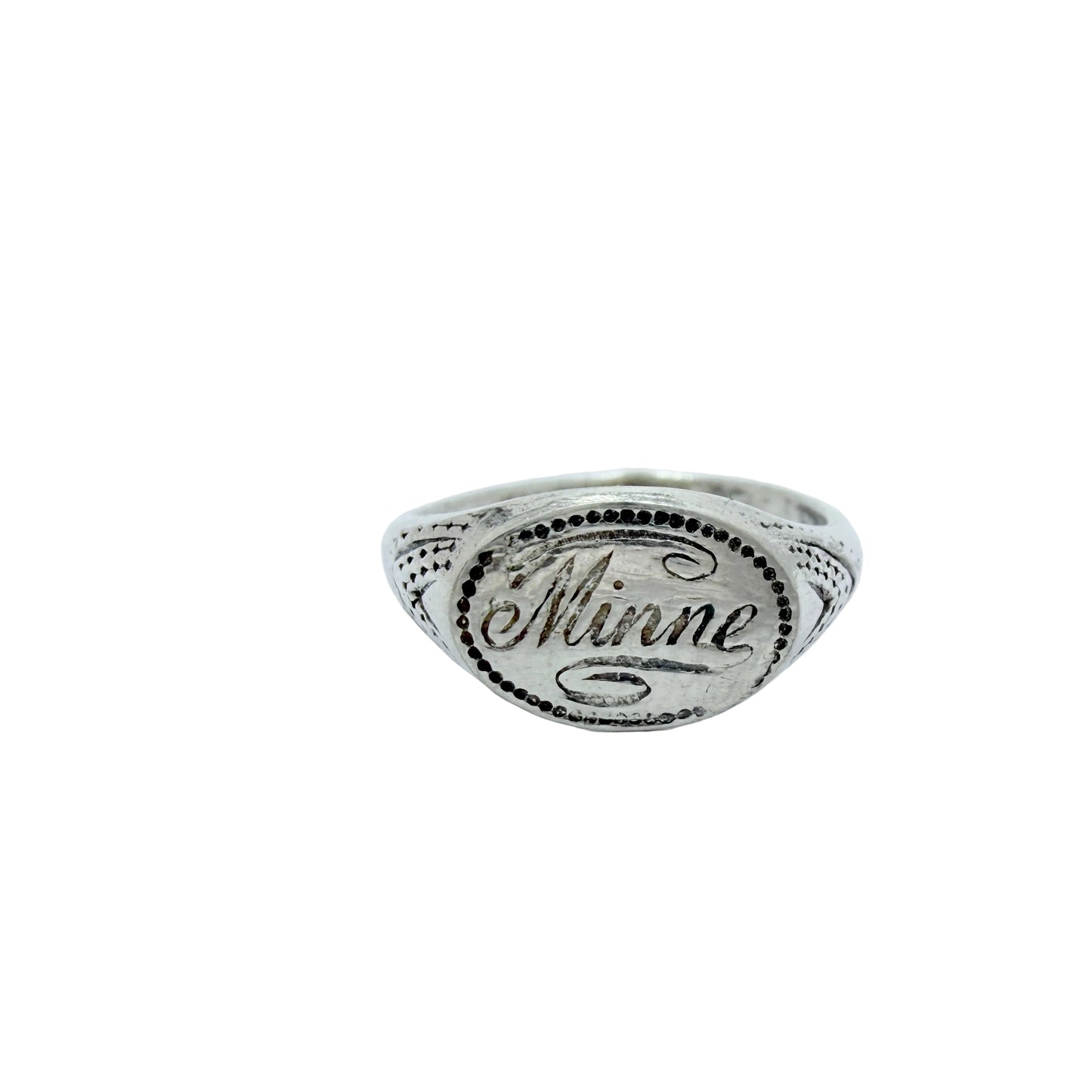 Sweden, early 1900s. Antique Solid Silver Memory Ring