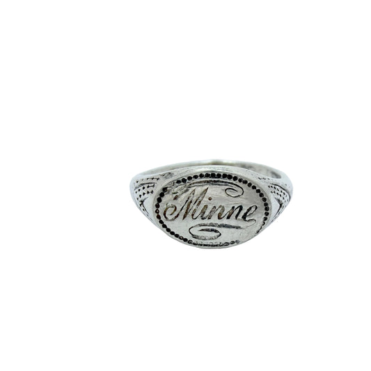Sweden, early 1900s. Antique Solid Silver Memory Ring
