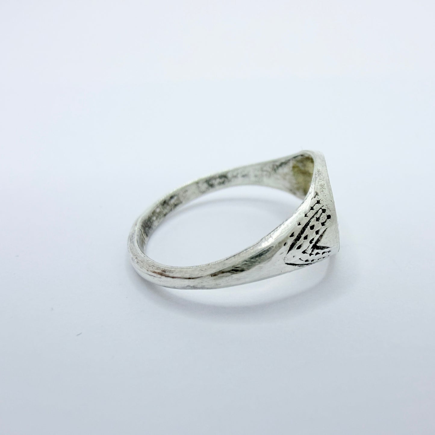Sweden, early 1900s. Antique Solid Silver Memory Ring