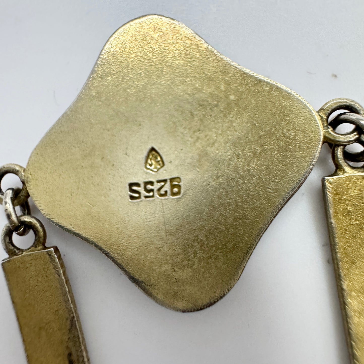 Norsk Filigransfabrikk, Norway 1920s. Art Nouveau Sterling Silver Red Enamel Bracelet.